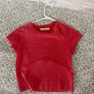 We The Free Vibrant Red Crop Top